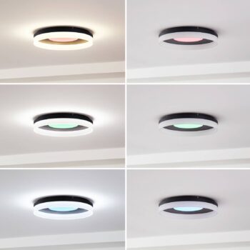 Lucande Smart LED stropné svietidlo Squillo black Tuya RGBW CCT