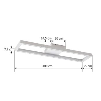Lucande Smart LED stropné svietidlo Tjado, 100 cm, biele, RGBW