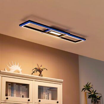 Lucande Smart LED stropné svietidlo Tjado 115 cm čierne RGB CCT