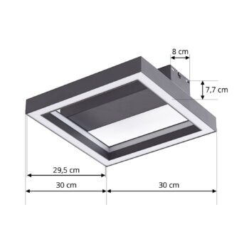 Lucande Smart LED stropné svietidlo Tjado, 30 cm, čierne, RGBW