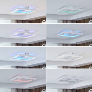 Lucande Smart LED stropné svietidlo Tjado, 50 cm, biele, RGBW