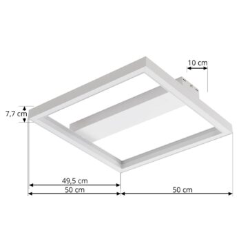Lucande Smart LED stropné svietidlo Tjado, 50 cm, biele, RGBW
