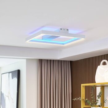 Lucande Smart LED stropné svietidlo Tjado, 50 cm, biele, RGBW