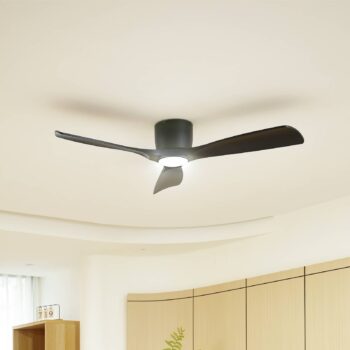Lucande Smart LED stropný ventilátor Moneno, čierny, DC, Tuya