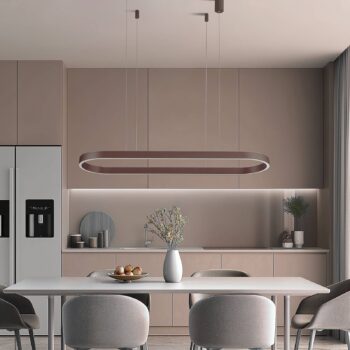 Lucande Smart LED závesné svietidlo Melinay, káva, CCT, Tuya