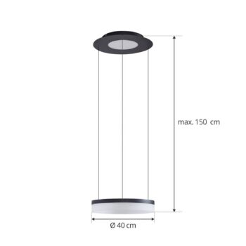 Lucande Smart LED závesné svietidlo Squillo black Tuya RGBW CCT