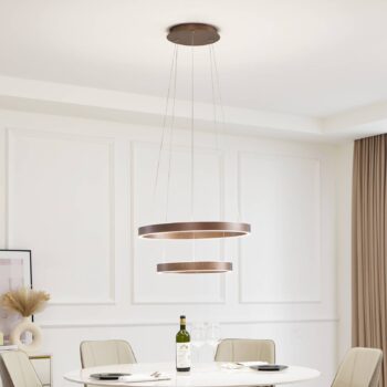Lucande Smart LED závesné svietidlo Yonam, káva, 2 svetlá, Tuya
