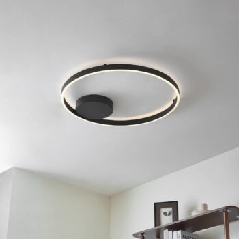 Lucande Smart stropné LED svetlo Moise, čierne, CCT, Tuya