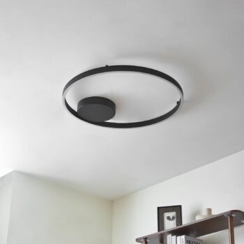 Lucande Smart stropné LED svetlo Moise, čierne, CCT, Tuya