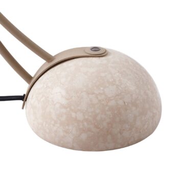 Lucande Stolová lampa Rivera, béžová, kov, kameň, 51 cm, G9