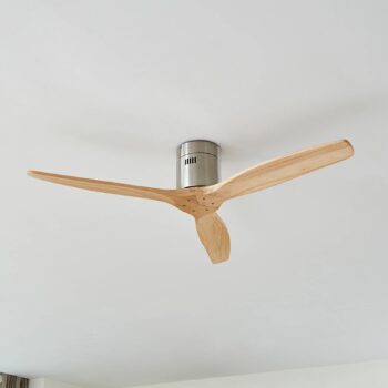 Lucande Stropný ventilátor Vindur, nikl, DC, tichý, Ø 132 cm