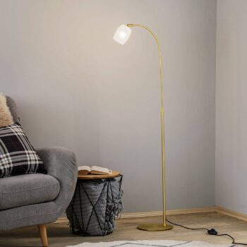 Lucande Taylan stojacia lampa zo železa sklenené