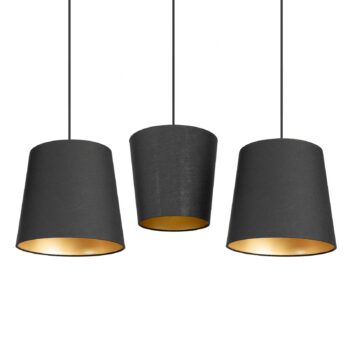 Lucande Thamila závesná lampa, čierna zlatá železo