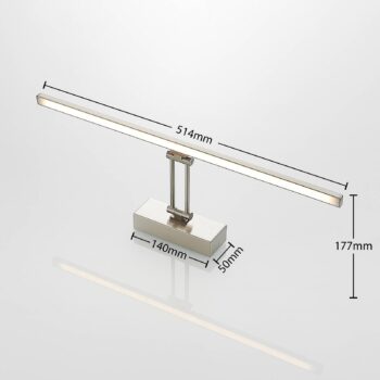 Lucande Thibaud LED svietidlo, nikel, 51,4 cm