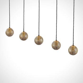 Lucande Zale závesná lampa, hranatá, 5-pl.