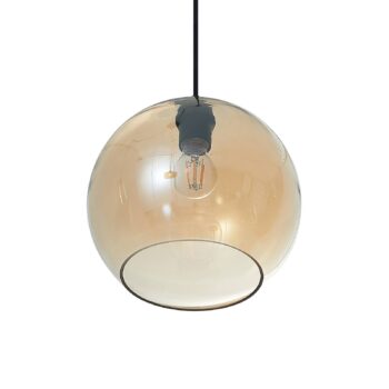 Lucande Zyli závesná lampa, 3-plameňová, jantár