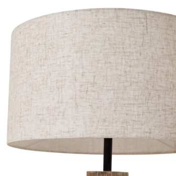 Lucande stojaca lampa Jorvan, krémová, eukalyptus, ľan