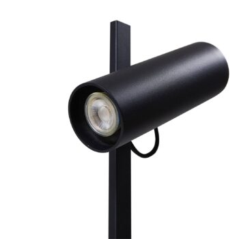 Lucande stojaca lampa Lysias, čierna, kov, výška 143,2 cm