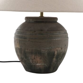 Lucande stolová lampa Thalorin, výška 46 cm, sivá, keramika