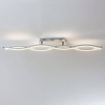 Lucande stropné LED svetlo Roan, 115 cm, chróm, nerezová oceľ