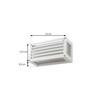 Lucande vonkajšie nástenné svietidlo Aurelien, biele, 12 cm, pruhované, IP54