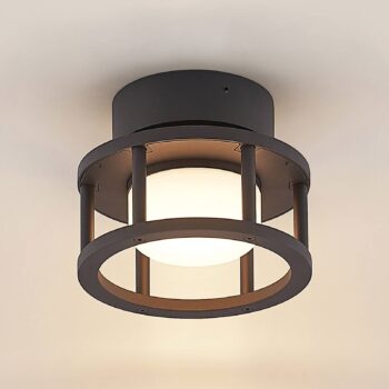 Lucande vonkajšie stropné svietidlo Berenike, Ø 17 cm, sivá, GX53