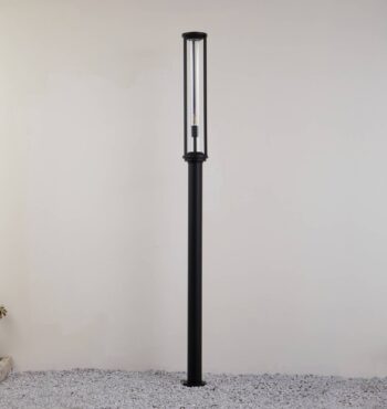 Lucande vonkajšie svietidlo Alivaro, čierne, 220 cm, E27, IP65