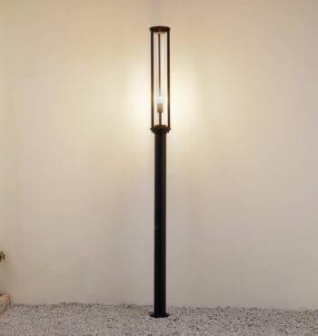 Lucande vonkajšie svietidlo Alivaro, čierne, 220 cm, E27, IP65