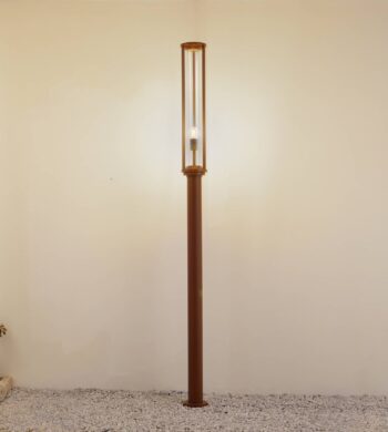 Lucande vonkajšie svietidlo Alivaro, farba hrdze, 220 cm, E27, IP65