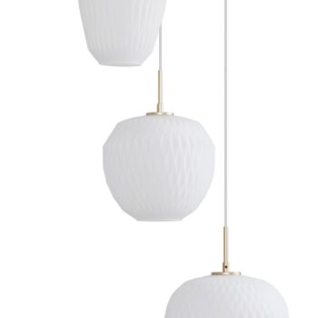 Lucande závesné svietidlo Quinara, 3-svetelné, opál, sklo, Ø 52 cm