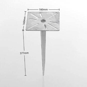 Lucande zemný hrot Cadis, strieborná farba, kov, výška 38 cm