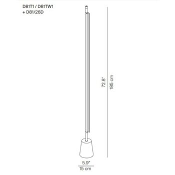 Luceplan Compendium stojaca LED lampa 2700K hliník
