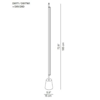 Luceplan Compendium stojaca LED lampa 2700K mosadz