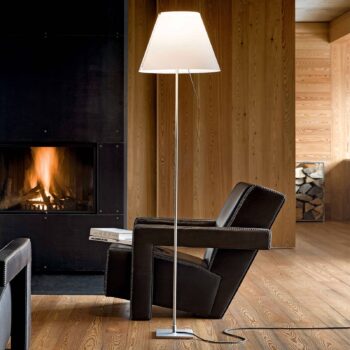 Luceplan Costanza stojaca lampa D13tif, hliník/biela