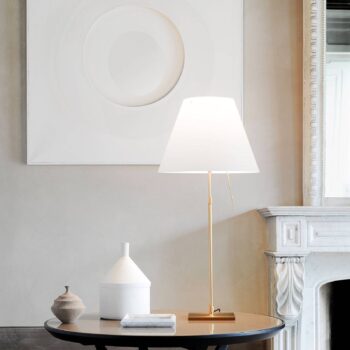 Luceplan Costanza stolná lampa D13 mosadz/biela
