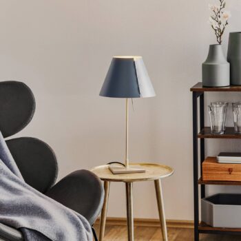 Luceplan Costanzina stolná hliník, betónovo-sivá