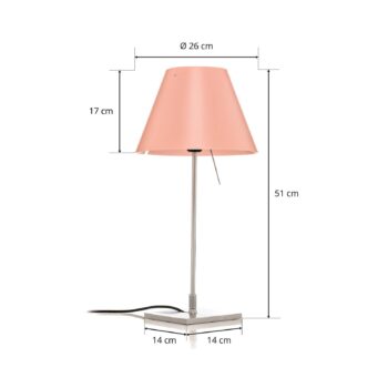 Luceplan Costanzina stolná lampa hliník ružová