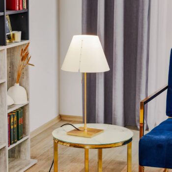 Luceplan Costanzina stolná lampa mosadz biela