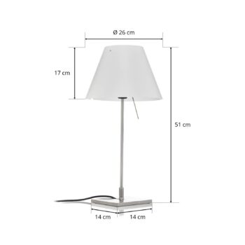 Luceplan Costanzina stolová lampa hliník, biela