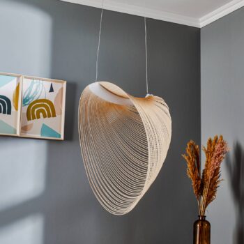 Luceplan Illan LED závesná lampa na drevo so stmievaním Ø 60 cm