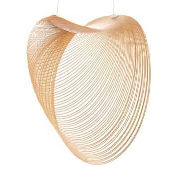 Luceplan Illan LED závesná lampa na drevo so stmievaním Ø 60 cm