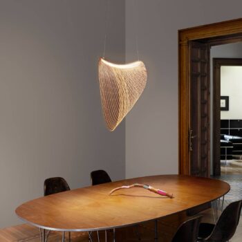 Luceplan Illan LED závesná lampa zo stmievateľného dreva Ø 100 cm
