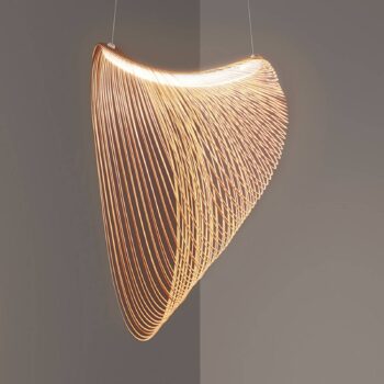 Luceplan Illan LED závesná lampa zo stmievateľného dreva Ø 100 cm