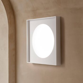 Luceplan Kazetové nástenné svietidlo LED fázový rez 40x40cm