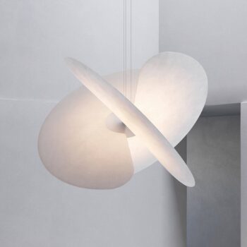 Luceplan Levante LED závesné svietidlo biele Ø90cm 54W