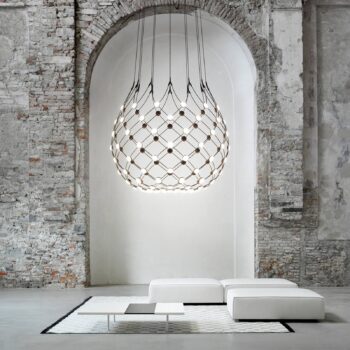 Luceplan Mesh závesná lampa Ø 100 cm Wireless 3m