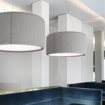 Luceplan Silenzio LED závesné svetlo sivé Ø 90cm