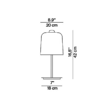 Luceplan Zile stolová lampa biela matná výška 42cm