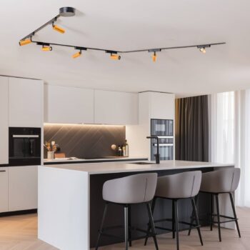 Lumaro track system, reflektory, 7 svetiel, zlaté, Ø4cm,48V,stmievateľné