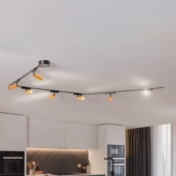 Lumaro track system, reflektory, 7 svetiel, zlaté, Ø4cm,48V,stmievateľné